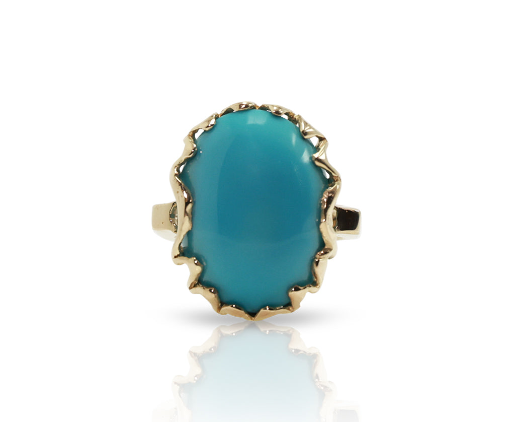 Rose Gold and Turquoise Ring - Musselman Jewelers
